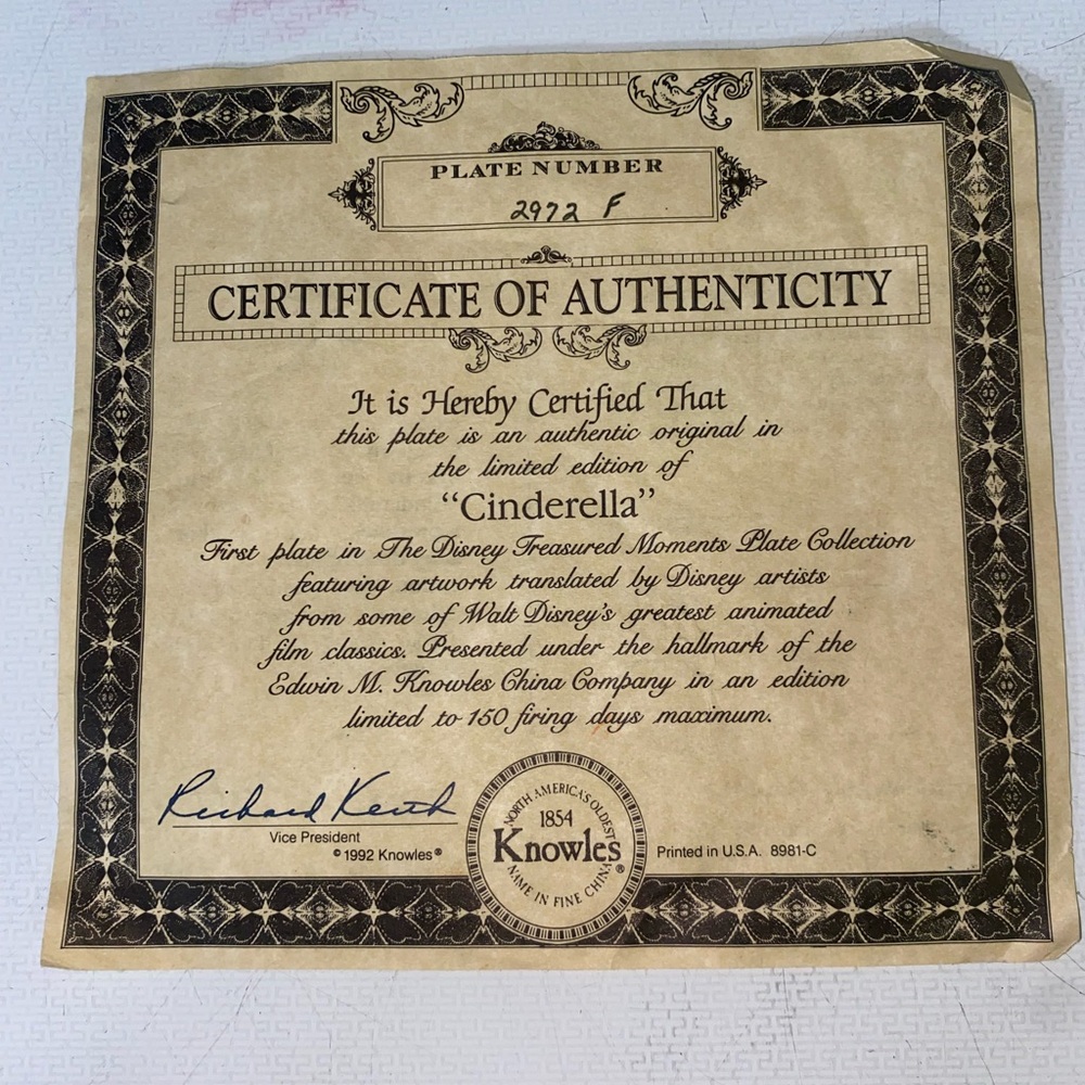 1992 Knowles Disney Treasured Moments Plate Collection - Cinderella - Picture 4 of 5